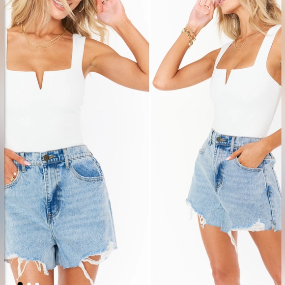 Show Me Your MuMu Pants - Tucson Denim Jean Shorts in Cloud Burst Show Me Your Mumu Sz 26 Like NEW Jeans